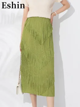 Женская однотонная плиссированная юбка с каскадными кисточками Eshin с высокой талией 2023, Летняя модная женская Новая элегантная одежда TH3761