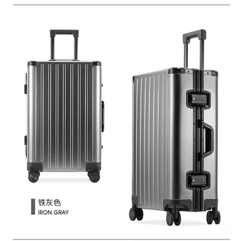 Высококачественная ручная кладь на колесиках, дорожный косметический чемодан, 28-дюймовый дизайнерский чемодан, сумка для багажа из алюминиево-магниевого сплава