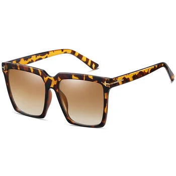 Модные Винтажные Солнцезащитные очки с квадратной оправой в большой оправе Для женщин и мужчин, Роскошный бренд, дизайнер, Популярные Солнцезащитные очки для путешествий с градиентом для женщин UV400