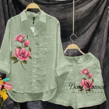 Весенне-летний модный Новый женский комплект рубашек с горячей штамповкой 2023, женский повседневный комплект из двух предметов из Юго-Восточной Азии, майки