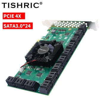 TISHRIC PCIE SATA от 4X до 24 Портов SATA 3,0 PCI Express Карта расширения PCI E3.0 Контроллер Sata 6 Гбит/с Плата расширения Дополнительные карты
