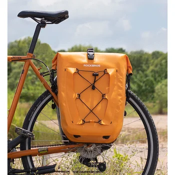 Велосипедный рюкзак, водонепроницаемая велосипедная сумка, закрывающийся рулон, Регулируемая конструкция сетчатой сумки Емкостью 25 л, Светоотражающий Дизайн, Портативный дизайн