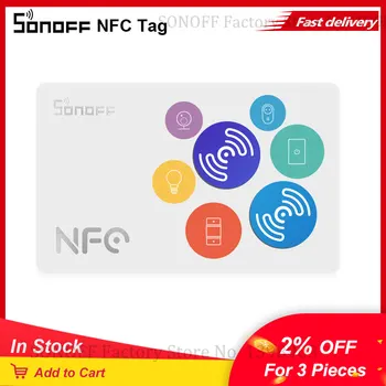 SONOFF NFC Tag Наклейка Ntag215 13,56 МГц Универсальная этикетка 18 мм Сверхлегкие метки Ярлыки автоматизации Нажмите, чтобы запустить интеллектуальную сцену