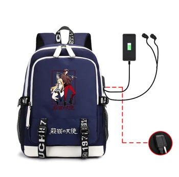 Аниме Angels of Death Логотип USB Рюкзак Для мальчиков и девочек дорожные сумки подростков Школьная сумка для студентов