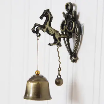 Подвесной дверной декор Винтажный колокольчик в форме лошади Слона Совы Дверной звонок Хэллоуин