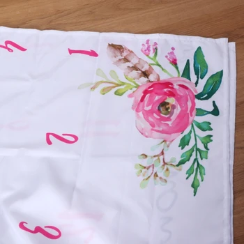 Новорожденный Акварельный Цветочный фон для фотосъемки Ткань Milestone Одеяло