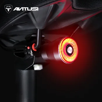 Antusi Q5 Фонарик для заднего фонаря велосипеда Автоматический Запуск/Остановка Датчика тормоза Водонепроницаемый Светодиодный Задний фонарь для велосипеда с USB-зарядкой