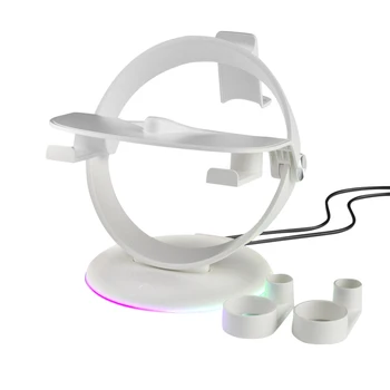 Док-станция для зарядки дисплея с подсветкой RGB, подставка для зарядки геймпада, Нескользящие очки, аксессуары для гарнитуры для PS5 VR2 Quest 2 для PS5