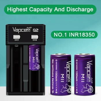 Быстрая доставка Литиевая батарея Vapcell INR 18350 емкостью 1100 мАч 9A M11 3,7 В, аккумуляторные батареи, подходящие для фонарика