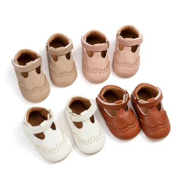 Обувь для новорожденных девочек, детская обувь с кожаной резиновой подошвой, противоскользящая, для малышей, для первых ходунков, обувь для кроватки, обувь принцессы для новорожденных девочек