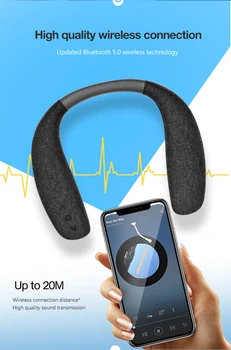 Динамики Bluetooth на шейном платке 12-часовая музыка Беспроводной носимый динамик Настоящий стереозвук 3D Портативный Персональный с микрофоном Креативный