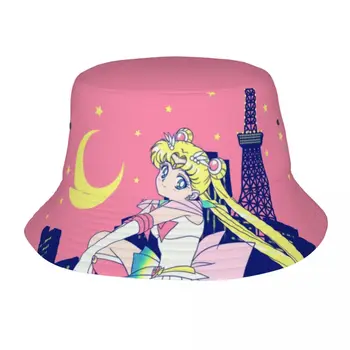 Изготовленная на заказ панама Sailors Moon Girl для женщин и мужчин с принтом Огни Токио Сити Летнее пляжное солнце Огни Токио Сити Рыбацкая кепка