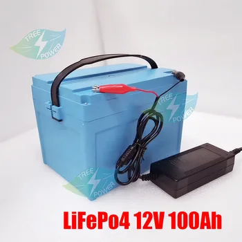 Пригодный для питья 12 В 100Ah Lifepo4 литиевый аккумулятор встроенный BMS для домов на колесах Большая судовая машина + зарядное устройство 10A