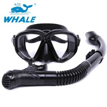 Маска для плавания с КИТАМИ, очки и дыхательная трубка 2023 Снаряжение для дайвинга Из закаленного стекла Маска для подводного плавания + Трубка
