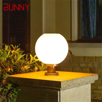 Современный настенный светильник BUNNY на солнечной батарее со светодиодным абажуром в виде глобуса, водонепроницаемые светильники для дома на столбах