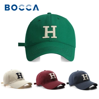 Бейсболка Bocca с 3D буквенной вышивкой H, бейсболки-кепки Snapback для мужчин и женщин, Хлопковая однотонная Летняя спортивная уличная шляпа для папы-дальнобойщика