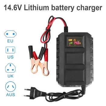 Зарядное Устройство для литиевой Батареи 12V 14.6V LiFePO4 12.8V Литий-железо-Фосфатное Зарядное Устройство 20-100Ah