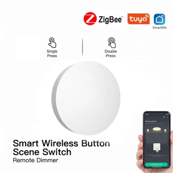 Кнопка Smart Life Smart Scene Для работы с устройствами Smart Life Zigbee Беспроводной ключевой контроллер автоматизации Zigbee 3.0 с батарейным питанием