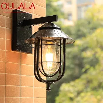 Наружный черный настенный светильник OULALA, светодиодные классические ретро-бра, Водонепроницаемые Декоративные элементы для домашнего прохода