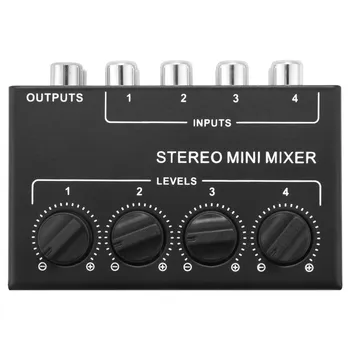 Мини-стерео Rca 4-канальный пассивный микшер, маленький микшерный пульт, стереодиспенсер для концертов и студии