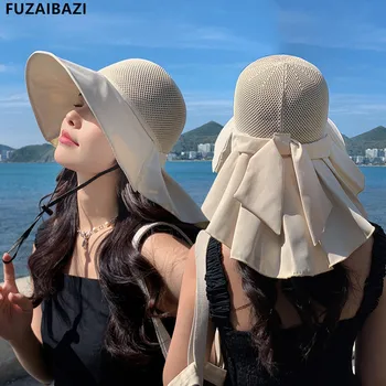 Новая шаль, женские солнцезащитные шляпы, летняя Панама с широкими полями, защита от ультрафиолета, Пляжная женская панама на открытом воздухе Chapeu