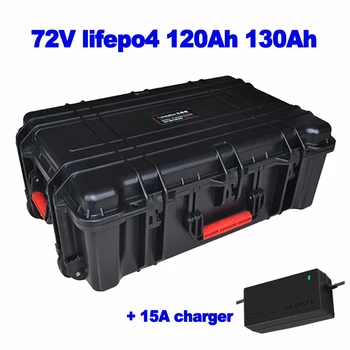 72v 120ah 130ah литий-железо-фосфатный аккумулятор LiFePO4 для электромобиля AGV food truck + зарядное устройство 15A