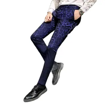2021 Осень, Новая Мужская мода, Популярные футболки с цветочным рисунком, костюмные брюки большого размера, Мужские узкие брюки из высококачественной ткани