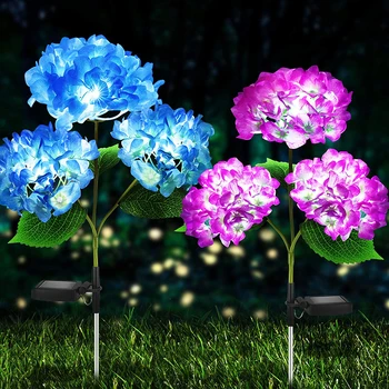 Цветок гортензии ZK50, солнечный Светодиодный светильник, Уличные Садовые лампы для газона, для украшения сада и огорода, патио, Загородного дома