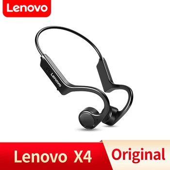 Lenovo X4 Наушники Bluetooth с костной проводимостью, спортивные наушники для шеи, водонепроницаемая беспроводная гарнитура с микрофоном, ушной крючок, TWS Hi-Fi Стерео