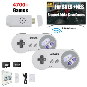 Ретро Игровая консоль SF900 HD Video Game Stick с 4700 Играми для SNES Беспроводной контроллер 16 Бит Consolas De Videojuegos для NES