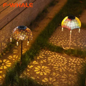 Солнечные садовые фонари, светодиодный водонепроницаемый зонт, лампа для газона, проекционная лампа, Железный плагин, Декоративный садовый пейзаж