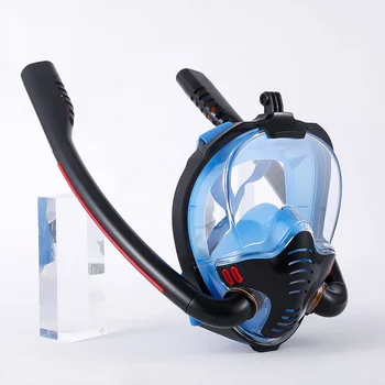 Двойная маска для подводного плавания с трубкой в анфас и креплением для камеры с панорамным видом на 180 градусов, снаряжение для подводного плавания для детей, набор для подводного плавания для взрослых, маски для дайвинга