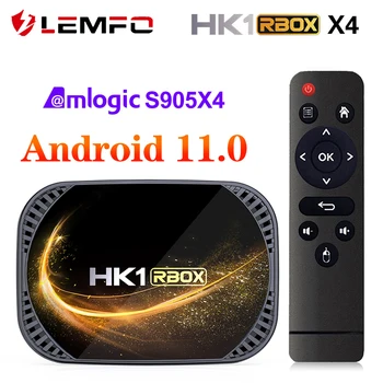 HK1 RBOX X4S Smart Android TV Box Android 11 Amlogic S905X4 Двойной Wifi AV1 Поддержка 4K Портативной Домашней телеприставки 2023