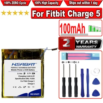 Аккумулятор HSABAT емкостью 100 мАч для смарт-спортивных часов Fitbit Charge 5 Charge5
