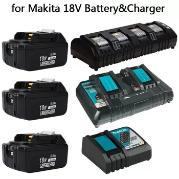 Аккумуляторная Батарея Электроинструмента 18V Makita 6Ah Аккумуляторная Батарея makita 18V со светодиодной Заменой LXT BL1860B BL1860 BL1850 3A Зарядное Устройство