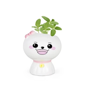 Корейская мультяшная фигурка Ins, керамический сочный мини-цветочный горшок, простое зеленое растение, художественное украшение для домашнего творчества, садоводство