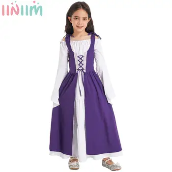 Платье средневекового Ренессанса для девочек, костюмы на Хэллоуин, Ирландское Викторианское винтажное платье принцессы, ретро-вечеринка, маскарадный костюм