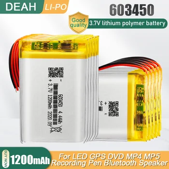 603450 3,7 В 1200 мАч Литий-Полимерная Аккумуляторная Батарея Для MP3 GPS Оборудование для PSP LED PAD DVD Планшетный ПК Bluetooth Динамик Walkman Сигнализация