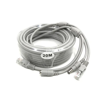 10 М 20 М 30 М 5 М Сетевой кабель Ethernet RJ45 + Толстые провода локальной сети постоянного тока 12 В для систем видеонаблюдения, видеорегистраторов, IP-камер.