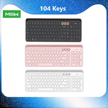 Двухрежимная клавиатура MIIIW Bluetooth 104 клавиши, совместимая с несколькими системами 2,4 ГГц, Беспроводная легкая Компьютерная клавиатура для ноутбука и планшета