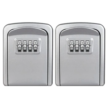 2х ключевой замок стена Box установлен 4 коробки значный кодовый замок для дома плавник Ключ безопасности ключ для хранения замок коробка