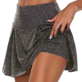 2023 Женская теннисная юбка для бега Skort Active Athletic для йоги, фитнеса, Короткий теннис для женщин, танцевальный фитнес, однотонные спортивные юбки