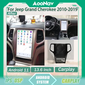 Автомагнитола Android 11.0 для Jeep Grand Cherokee 2010-2019; Экран Tesla; GPS-навигация; Мультимедийный стереовидеоплеер; головное устройство