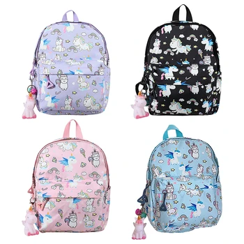 Школьная сумка для девочек, детский розовый фиолетовый рюкзак с принтом, водонепроницаемый рюкзак для детского сада, милая школьная сумка с единорогом для девочек