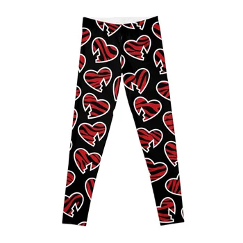 Леггинсы-коллаж HBK SS '97 черного/красного цвета с сердечками для фитнеса, женские леггинсы для йоги
