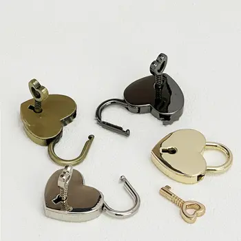 1 шт. Винтажный металлический мини-замок в форме сердца, сумка, чемодан, коробка для багажа, замок для ключей с ключом