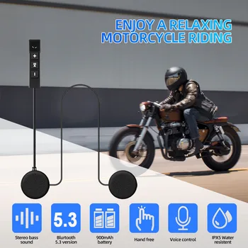 Bluetooth-гарнитура для мотоциклетного шлема BT5.3 Беспроводные наушники для верховой езды, защита от помех, наушники для громкой связи на мотоцикле, наушники для катания на лыжах