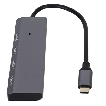 USB C Концентратор 4 Порта USB3.0 Из алюминиевого Сплава Легкий 5 Гбит/с Быстрое Рассеивание Тепла USB-Разветвитель для ПК hot