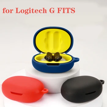Чехол для Logitech G FITS, однотонный силиконовый чехол для наушников с Bluetooth, противоударная коробка для аксессуаров для наушников с крючком