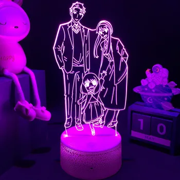 Аниме Лампа Spy X Family RGB Красочный Ночник для Украшения Детской Спальни, Освещение, Подарок На День Рождения, Фигурка Anya Loid Yor Forger